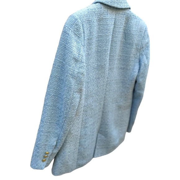 Jason Wu Pastel Blue Double Breasted Tweed Jacket Gold Buttons Size S NWT - Picture 9 of 14